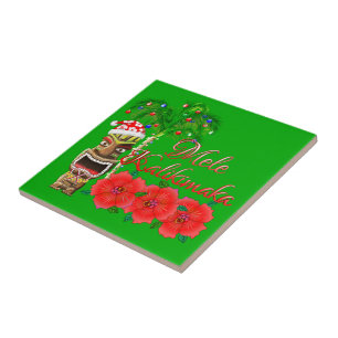 Santa Claus Tiki Mele Kalikimaka Fliese