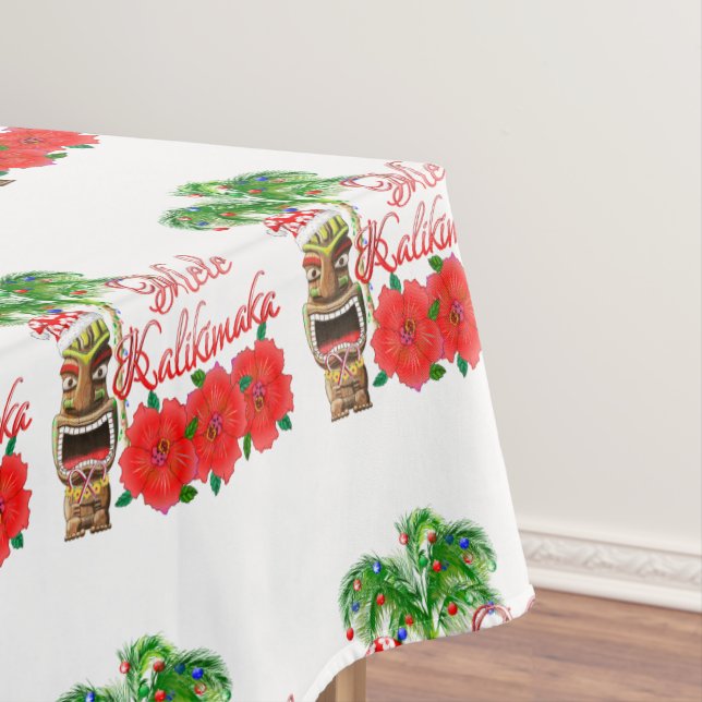 Santa Claus Tiki Mele Kalikimaka Tischdecke (Beispiel)