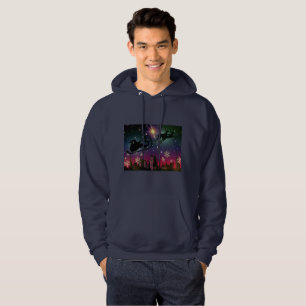 santa claus traîneau hommes capuche sweat - shirt