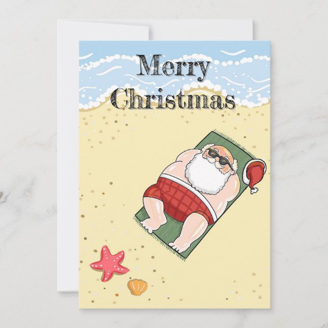 Santa Claus Tropical Beach Frohe Weihnachten (Vorderseite)