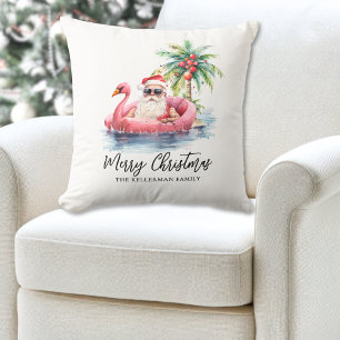 Santa Claus Tropical Beach Weihnachten Kissen