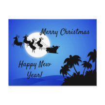 Santa Claus Tropical Christmas    TreesCard