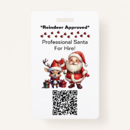 Santa Claus Two Sides Business Card Edit QR Code Ausweis