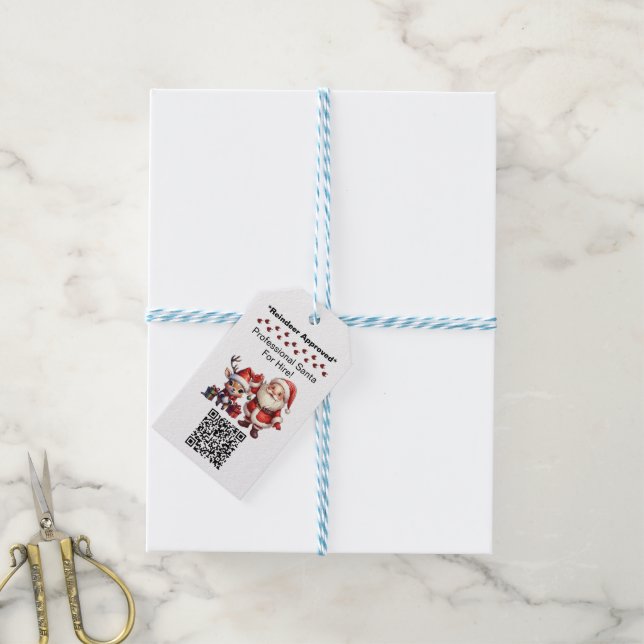 Santa Claus Two Sides Business Card Edit QR Code Geschenkanhänger (Mit Garn)