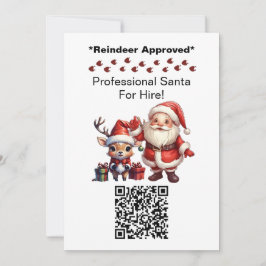 Santa Claus Two Sides Business Card QR Code Einladung