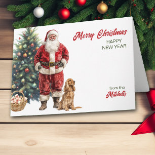 Santa Claus und English Cocker Spaniel Weihnachten
