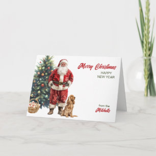 Santa Claus und English Cocker Spaniel Weihnachten