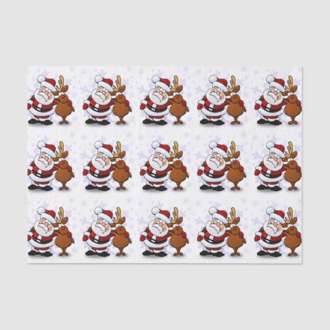 SANTA CLAUS UND RUDOLPH SEIDENPAPIER (Vorderseite)