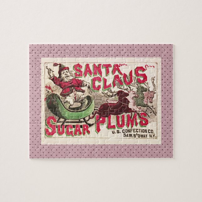 Santa Claus Vintag Illustration Sleigh (Horizontal)