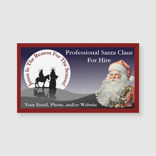 Santa Claus Visitenkarte Magnetic Magnetkarte (Vorderseite)