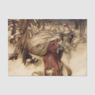 „Santa Claus“ von Arthur Rackham Seidenpapier