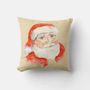 Santa Claus Watercolor Throw Kissen