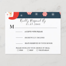 Santa Claus Wedding RSVP Card Einladungspostkarte