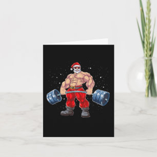 Santa Claus Weightlift Fitness Weihnachtsbodybu Karte