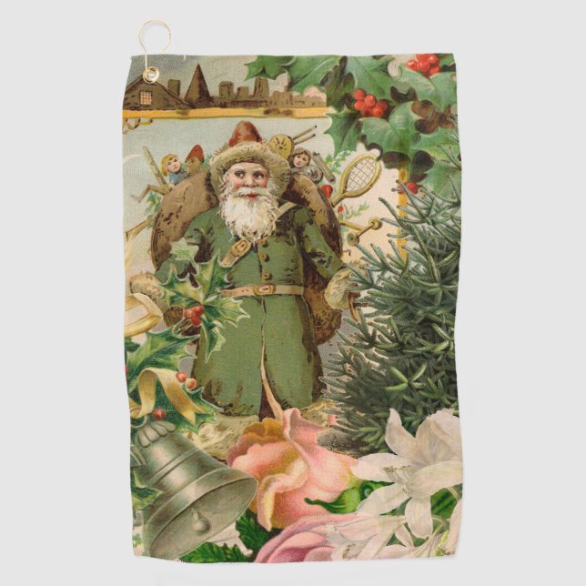 Santa Claus Weihnachten Antike Schöne Kunst Golfhandtuch (Vorderseite)