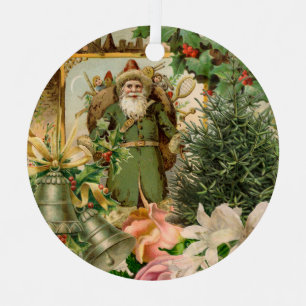 Santa Claus Weihnachten Antike Schöne Kunst Ornament Aus Metall