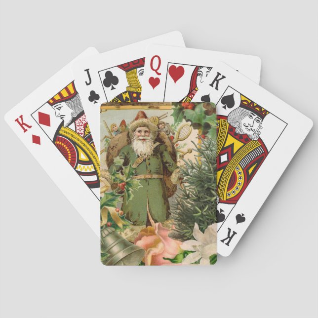 Santa Claus Weihnachten Antike Schöne Kunst Spielkarten (Rückseite)