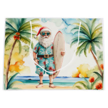 Santa Claus Weihnachten im Juli am Strand Surfer