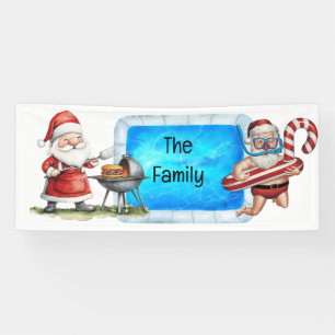 Santa Claus Weihnachten im Juli Poolparty Banner