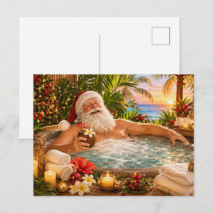 Santa Claus Weihnachten im Spa für Spa-Liebhaber Postkarte