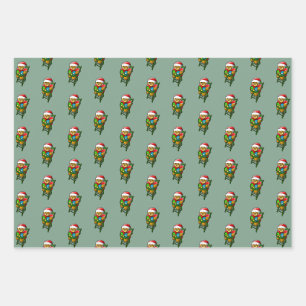 Santa Claus Weihnachts-Teddy Geschenkpapier Set