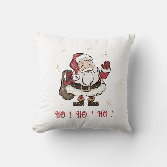Santa Claus White Throw Kissen (Vorderseite)