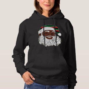Santa Claus Winking Christmas Pan Afrikanischer Fl Hoodie