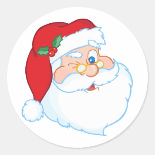 Santa Claus Winking Runder Aufkleber