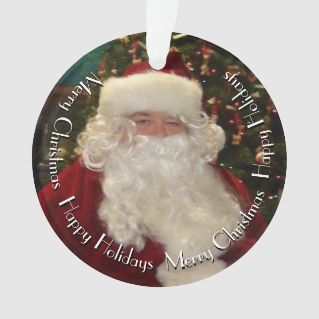 Santa Claus with Customizable Text Ornament (Vorderseite)