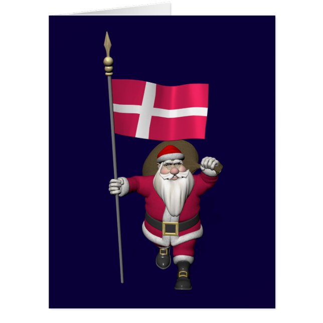 Santa Claus With Ensign Of Denmark Dannebrog (Vorderseite)