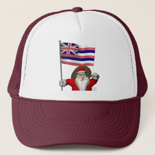 Santa Claus With Ensign Of Hawaii Truckerkappe