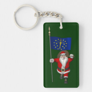 Santa Claus With Ensign Of Indiana