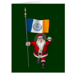 Santa Claus With Ensign Of New York