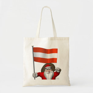Santa Claus With Ensign Of Österreich Tragetasche