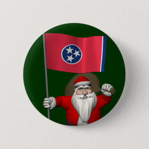Santa Claus With Ensign Of Tennessee Button