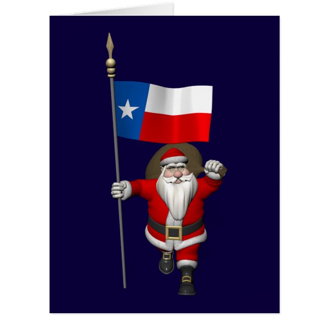 Santa Claus with Ensign Of Texas (Devant)