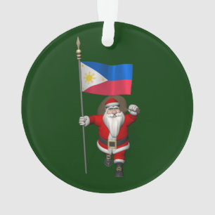 Santa Claus With Ensign Of The Philippinen Ornament