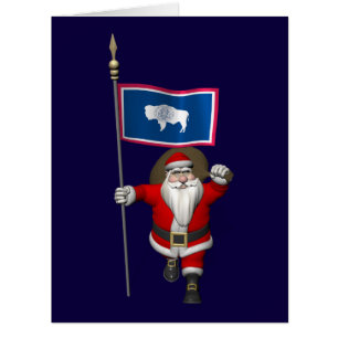 Santa Claus With Ensign Of Wyoming
