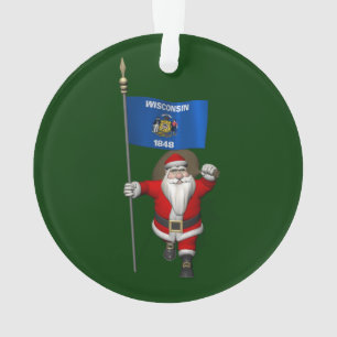 Santa Claus With Ensign Ornament