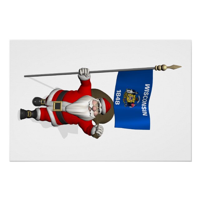 Santa Claus With Ensign Poster (Vorderseite)