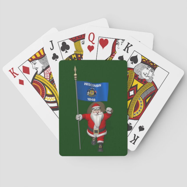 Santa Claus With Ensign Spielkarten (Rückseite)