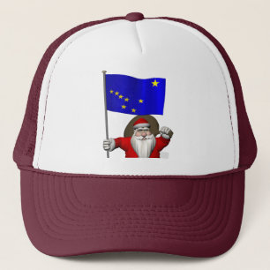 Santa Claus With Flag Of Alaska Truckerkappe