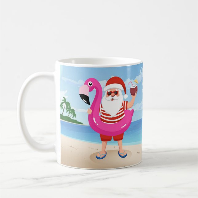 Santa Claus with flamingo Kaffeetasse (Links)