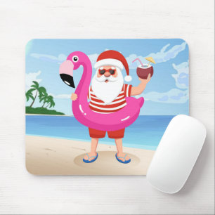 Santa Claus with flamingo Mousepad