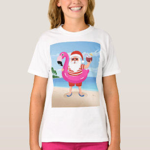 Santa Claus with flamingo T-Shirt