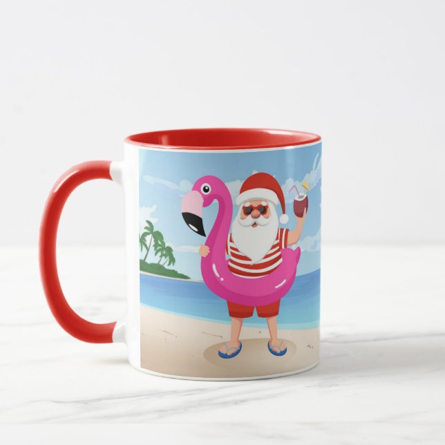 Santa Claus with flamingo Tasse (Links)