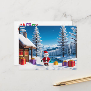 Santa Claus with Ohrfeigen Feiertagspostkarte
