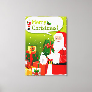 Santa Claus with Ohrfeigen Leinwanddruck