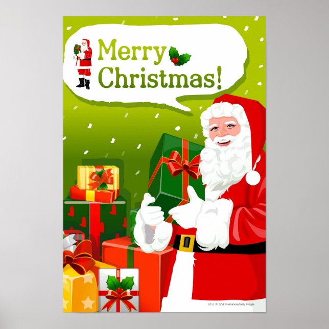 Santa Claus with Ohrfeigen Poster (Vorne)