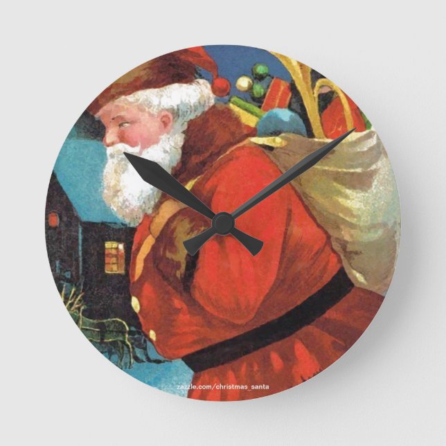 SANTA CLAUS WITH SACK FULL OF GIFTS RUNDE WANDUHR (Vorderseite)
